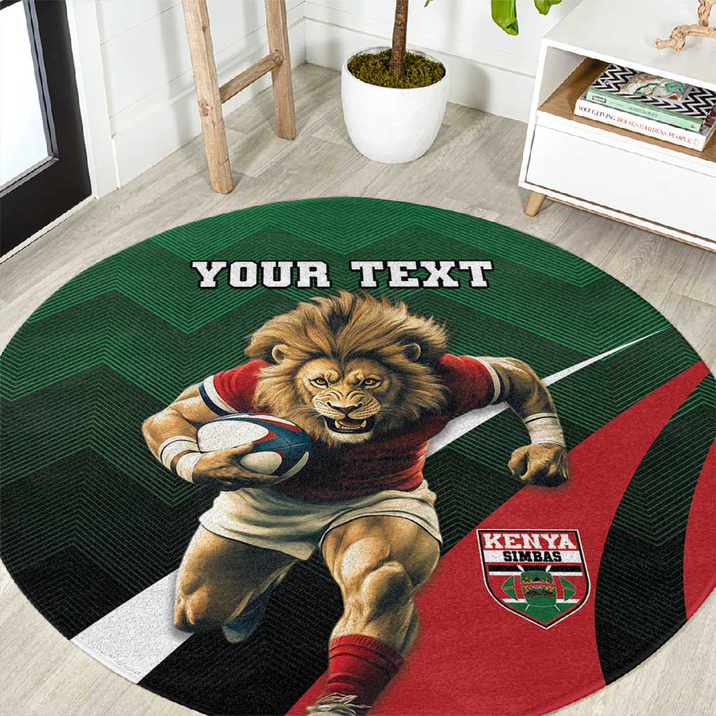 Kenya Rugby Custom Round Carpet Simbas Mascot - Sporty Style