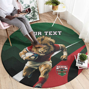 Kenya Rugby Custom Round Carpet Simbas Mascot - Sporty Style