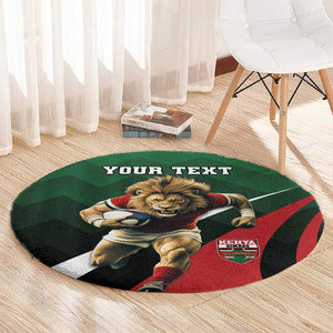 Kenya Rugby Custom Round Carpet Simbas Mascot - Sporty Style