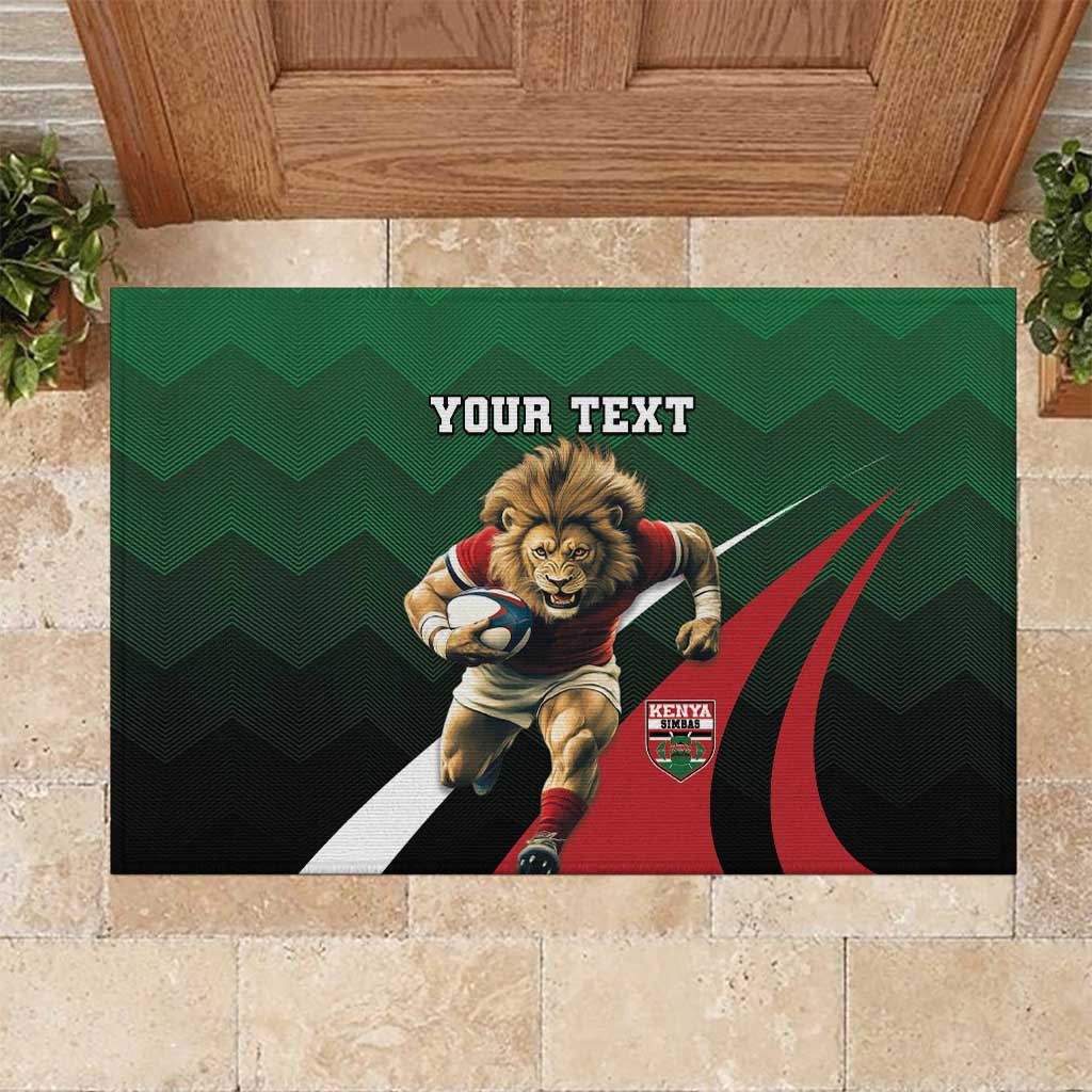 Kenya Rugby Custom Rubber Doormat Simbas Mascot - Sporty Style