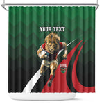 Kenya Rugby Custom Shower Curtain Simbas Mascot - Sporty Style