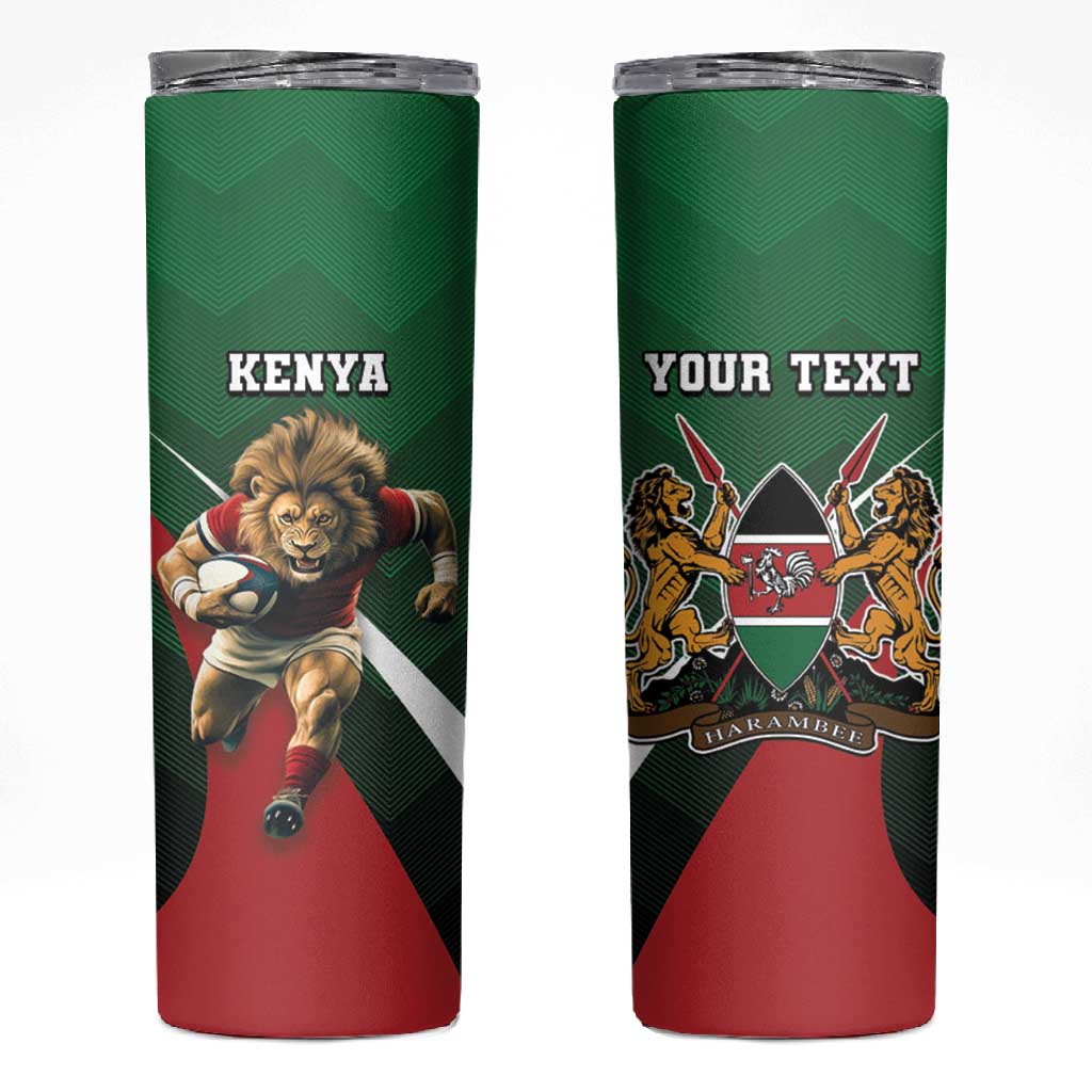 Kenya Rugby Custom Skinny Tumbler Simbas Mascot - Sporty Style