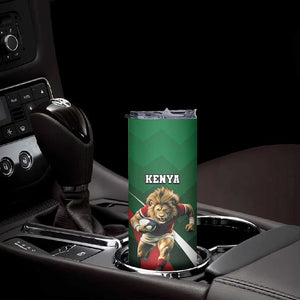 Kenya Rugby Custom Skinny Tumbler Simbas Mascot - Sporty Style