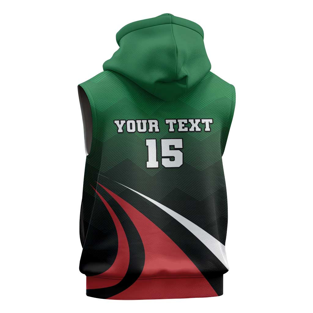 Kenya Rugby Custom Sleeveless Zip Hoodie Simbas Mascot - Sporty Style - African Pride