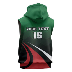 Kenya Rugby Custom Sleeveless Zip Hoodie Simbas Mascot - Sporty Style - African Pride