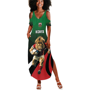 Kenya Rugby Custom Summer Maxi Dress Simbas Mascot - Sporty Style