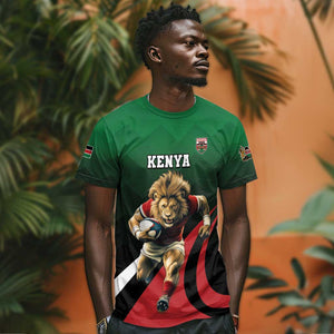 Kenya Rugby Custom T shirt Simbas Mascot - Sporty Style