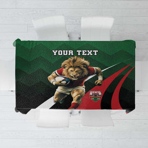 Kenya Rugby Custom Tablecloth Simbas Mascot - Sporty Style