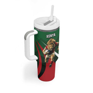 Kenya Rugby Custom Tumbler With Handle Simbas Mascot - Sporty Style