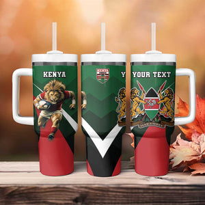 Kenya Rugby Custom Tumbler With Handle Simbas Mascot - Sporty Style