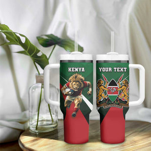 Kenya Rugby Custom Tumbler With Handle Simbas Mascot - Sporty Style