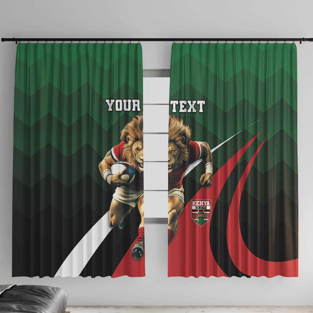 Kenya Rugby Custom Window Curtain Simbas Mascot - Sporty Style