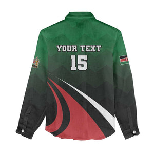 Kenya Rugby Custom Women Casual Shirt Simbas Mascot - Sporty Style