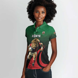 Kenya Rugby Custom Women Polo Shirt Simbas Mascot - Sporty Style