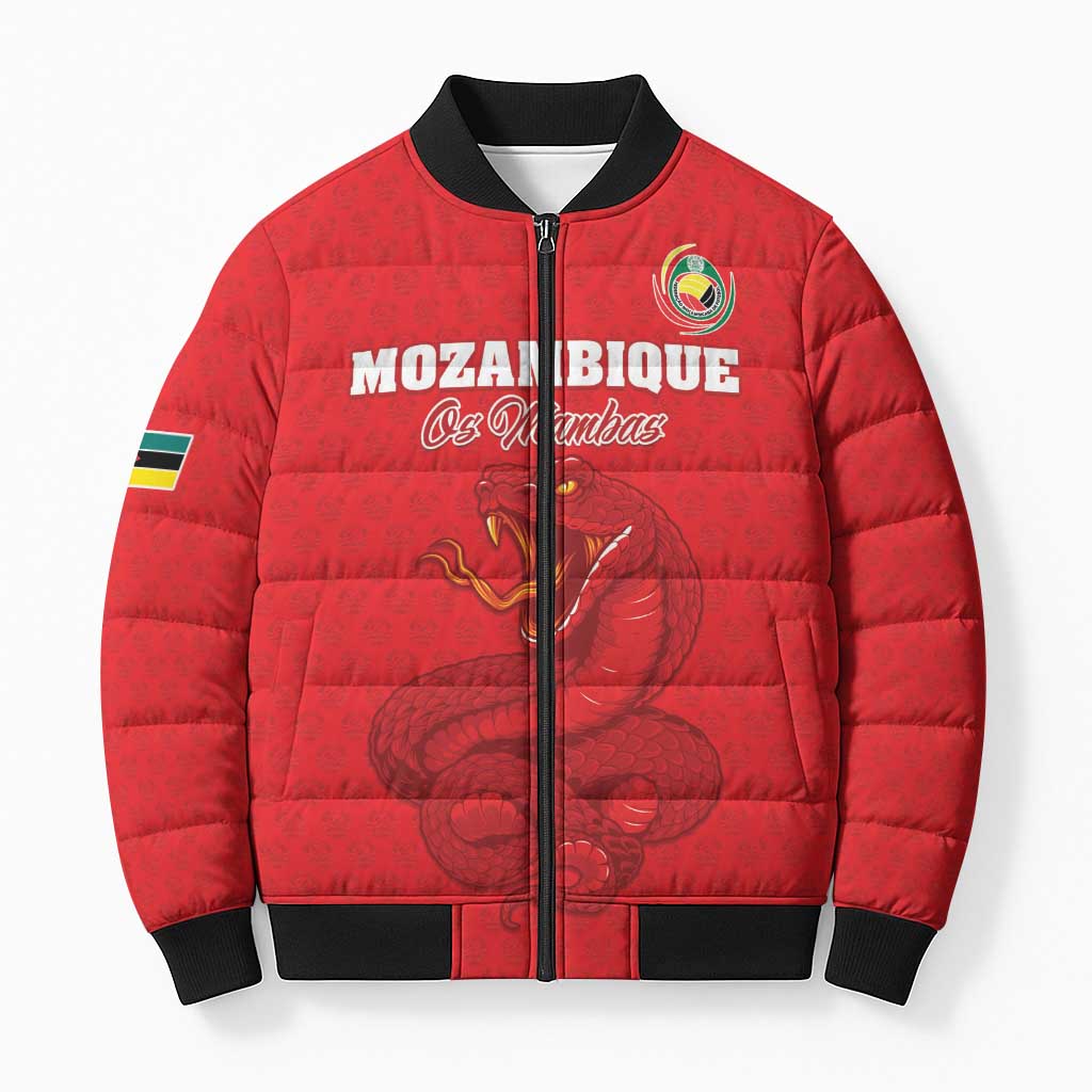 Custom Mozambique Football Bomber Puffer Jacket Come On Os Mambas