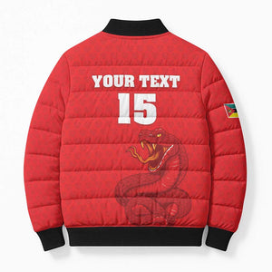 Custom Mozambique Football Bomber Puffer Jacket Come On Os Mambas