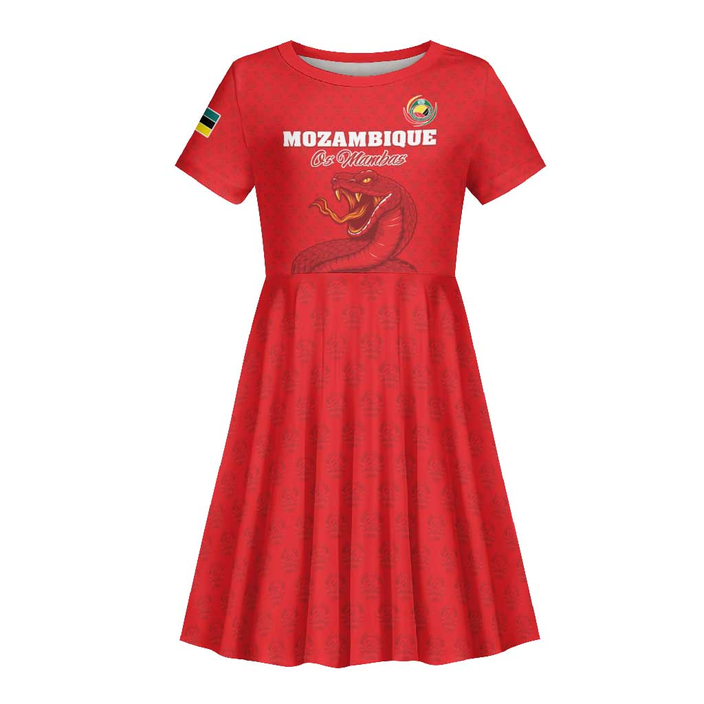 Custom Mozambique Football Kid Short Sleeve Dress Go Champions Os Mambas LT15