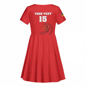 Custom Mozambique Football Kid Short Sleeve Dress Go Champions Os Mambas LT15