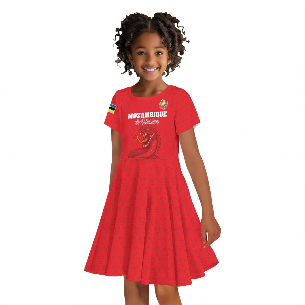 Custom Mozambique Football Kid Short Sleeve Dress Go Champions Os Mambas LT15