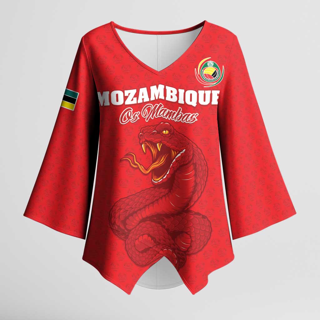 Custom Mozambique Football Kimono Sleeve Blouse Come On Os Mambas