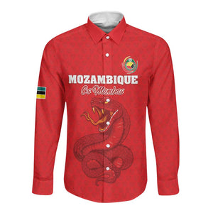 Custom Mozambique Football Long Sleeve Button Shirt Go Champions Os Mambas - African Pride