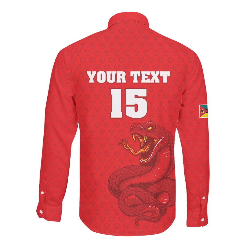Custom Mozambique Football Long Sleeve Button Shirt Go Champions Os Mambas - African Pride