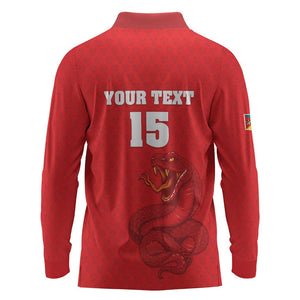 Custom Mozambique Football Long Sleeve Polo Shirt Go Champions Os Mambas - African Pride