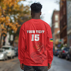 Custom Mozambique Football Long Sleeve Shirt Go Champions Os Mambas - African Pride