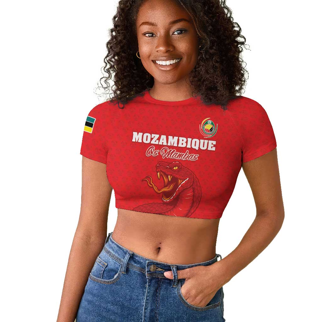Custom Mozambique Football Raglan Cropped T shirt Go Champions Os Mambas LT15