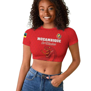 Custom Mozambique Football Raglan Cropped T shirt Go Champions Os Mambas LT15