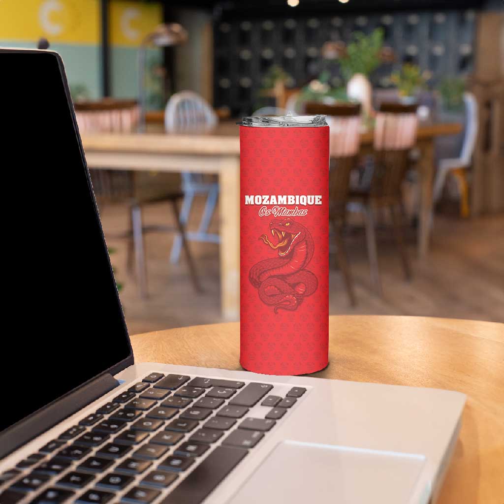 Custom Mozambique Football Skinny Tumbler Go Champions Os Mambas - African Pride