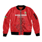 Custom Mozambique Football Sleeve Zip Bomber Jacket Go Champions Os Mambas - African Pride