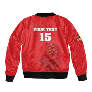 Custom Mozambique Football Sleeve Zip Bomber Jacket Go Champions Os Mambas - African Pride