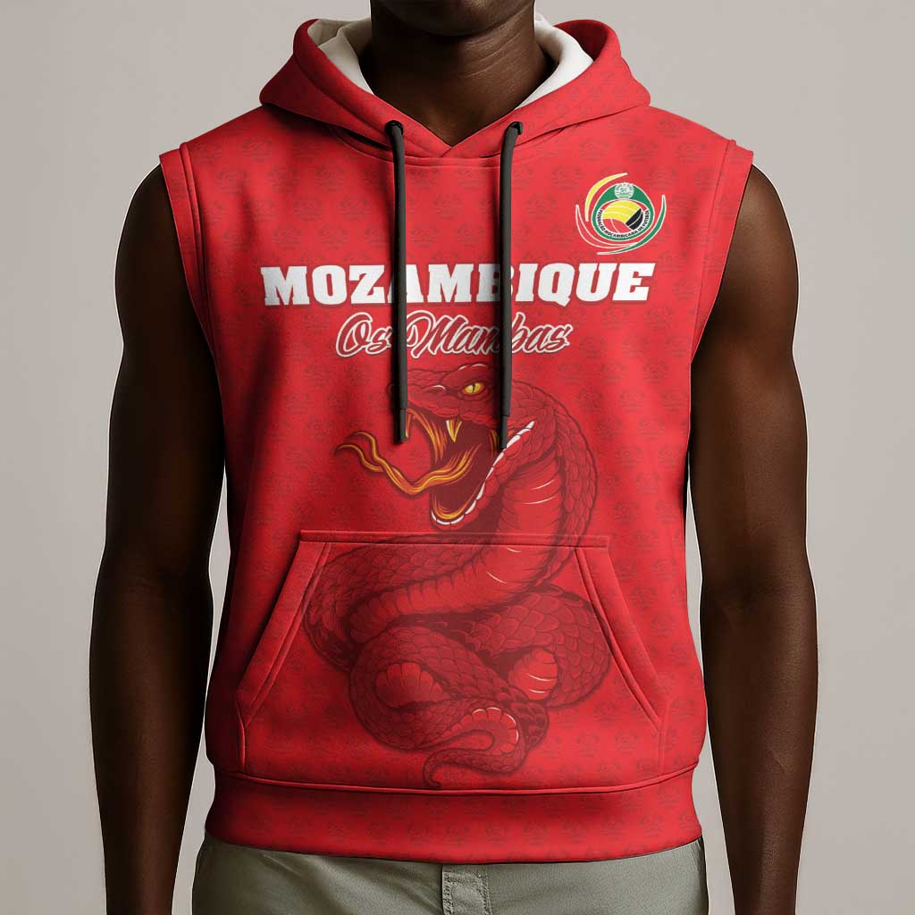 Custom Mozambique Football Sleeveless Hoodie Go Champions Os Mambas - African Pride