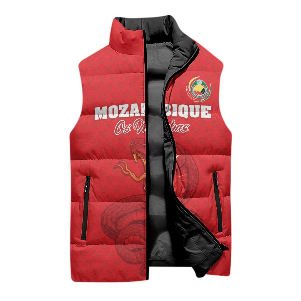 Custom Mozambique Football Sleeveless Puffer Jacket Come On Os Mambas