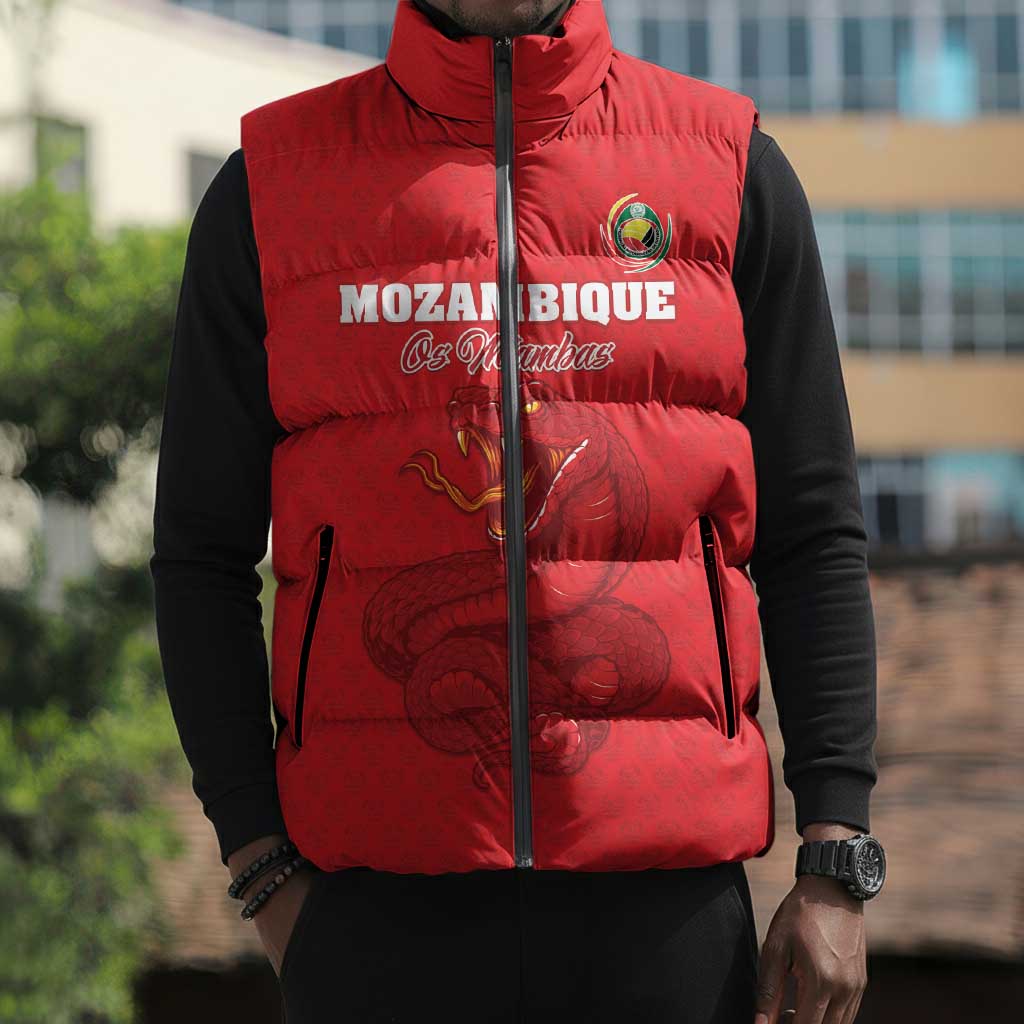 Custom Mozambique Football Sleeveless Puffer Jacket Come On Os Mambas