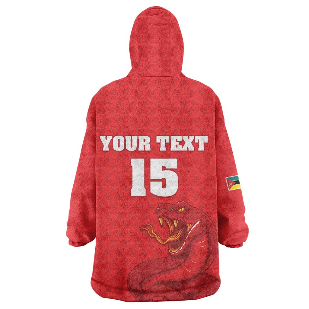 Custom Mozambique Football Wearable Blanket Hoodie Go Champions Os Mambas - African Pride