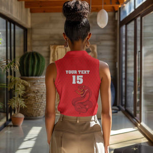 Custom Mozambique Football Women Sleeveless Polo Shirt Go Champions Os Mambas - African Pride