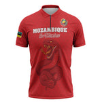 Custom Mozambique Football Zipper Polo Shirt Come On Os Mambas