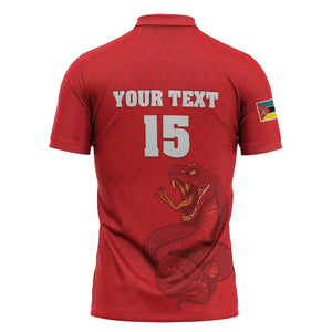 Custom Mozambique Football Zipper Polo Shirt Come On Os Mambas