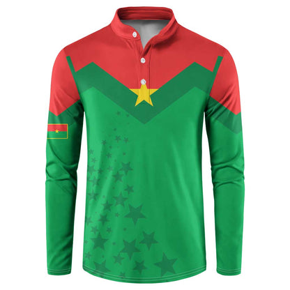 Custom Burkina Faso Football Button Sweatshirt Go Champions Les Etalons