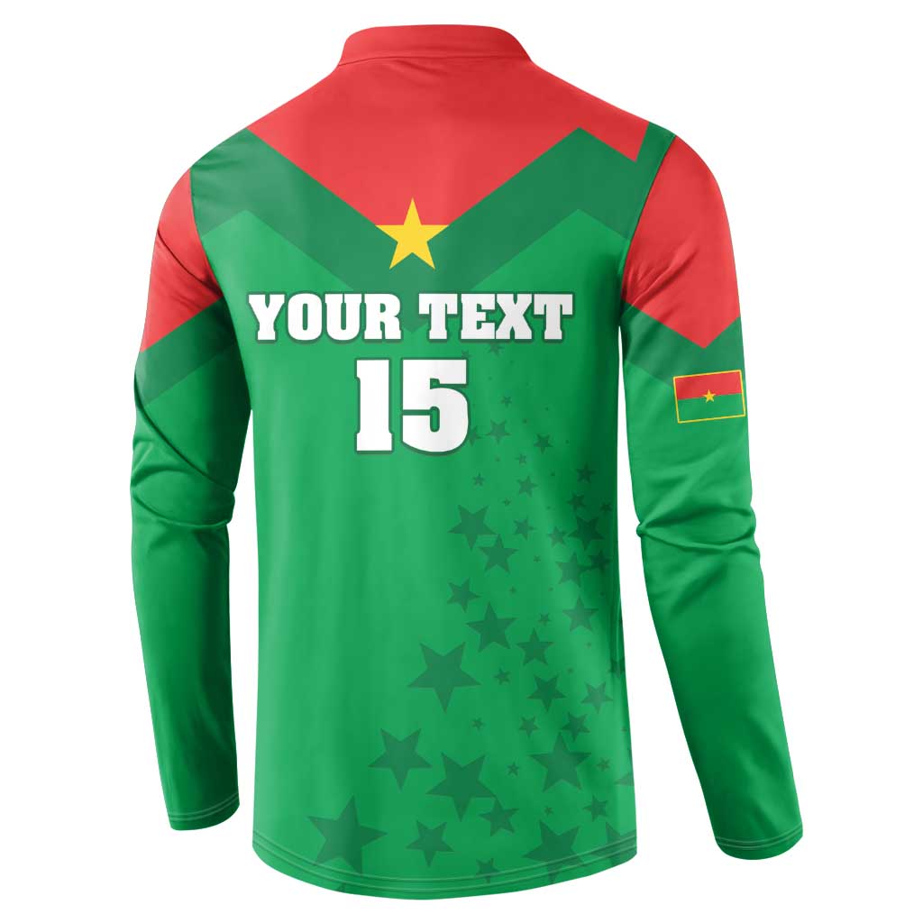 Custom Burkina Faso Football Button Sweatshirt Go Champions Les Etalons