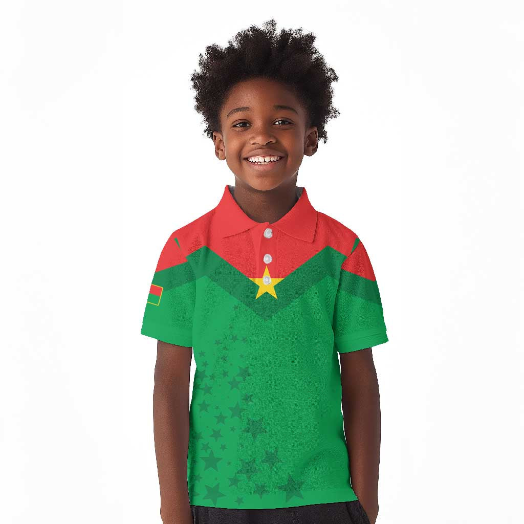 Custom Burkina Faso Football Kid Polo Shirt Go Les Etalons Go LT15
