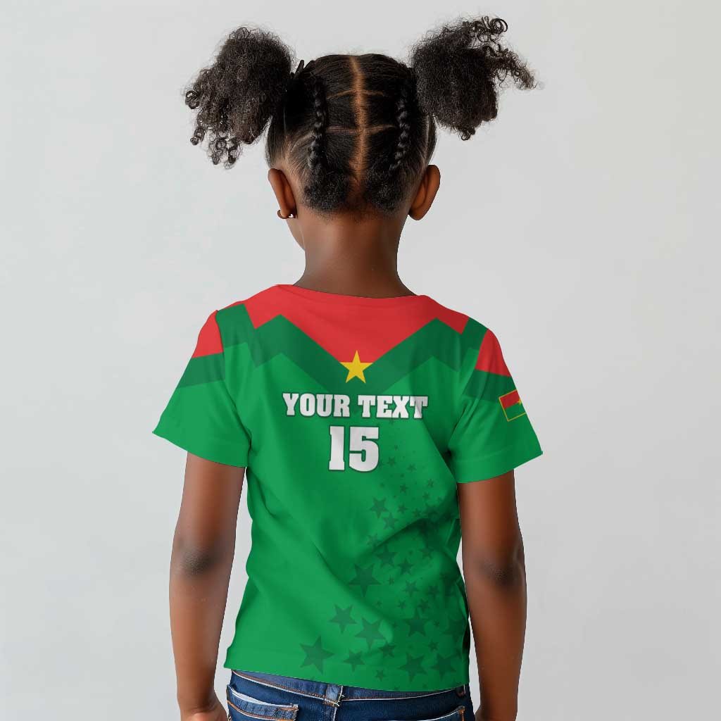 Custom Burkina Faso Football Kid T shirt Go Les Etalons Go LT15