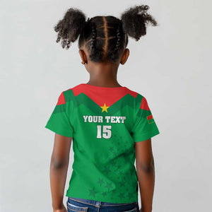 Custom Burkina Faso Football Kid T shirt Go Les Etalons Go LT15