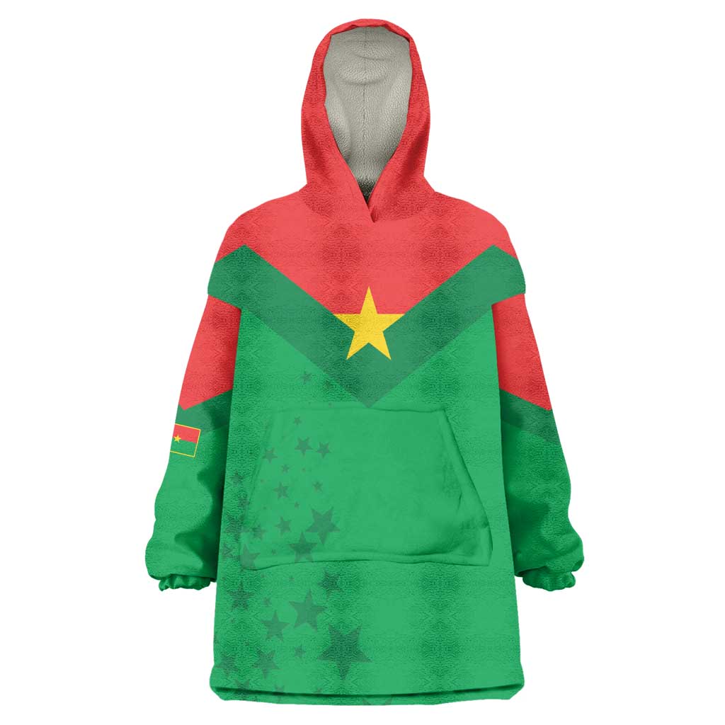 Custom Burkina Faso Football Kid Wearable Blanket Hoodie Go Les Etalons Go - African Pride