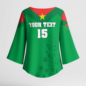 Custom Burkina Faso Football Kimono Sleeve Blouse Go Champions Les Etalons