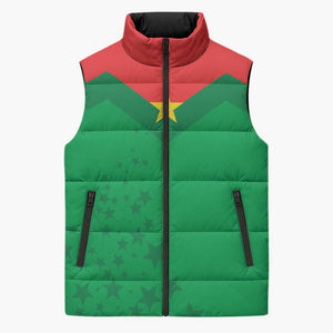 Custom Burkina Faso Football Sleeveless Puffer Jacket Go Champions Les Etalons