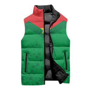 Custom Burkina Faso Football Sleeveless Puffer Jacket Go Champions Les Etalons