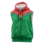 Custom Burkina Faso Football Sleeveless Zip Hoodie Go Les Etalons Go - African Pride